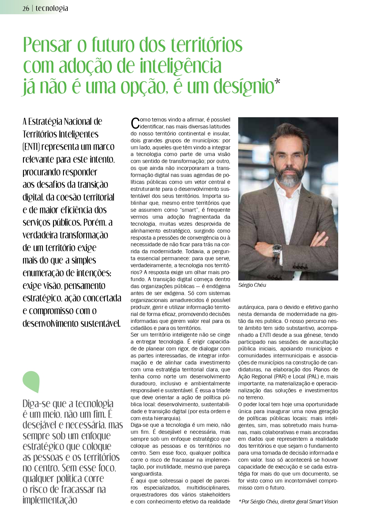 Pensar o futuro dos territórios com adoção de inteligência já não é uma opção, é um desígnio