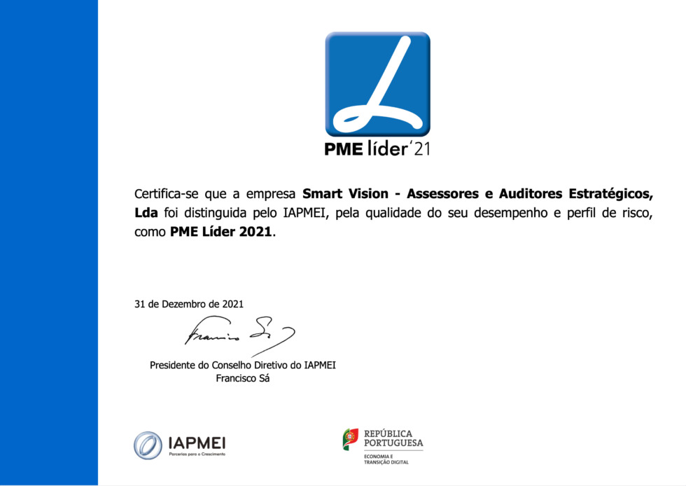 Smart Vision recebe o estatuto de PME Líder 2021